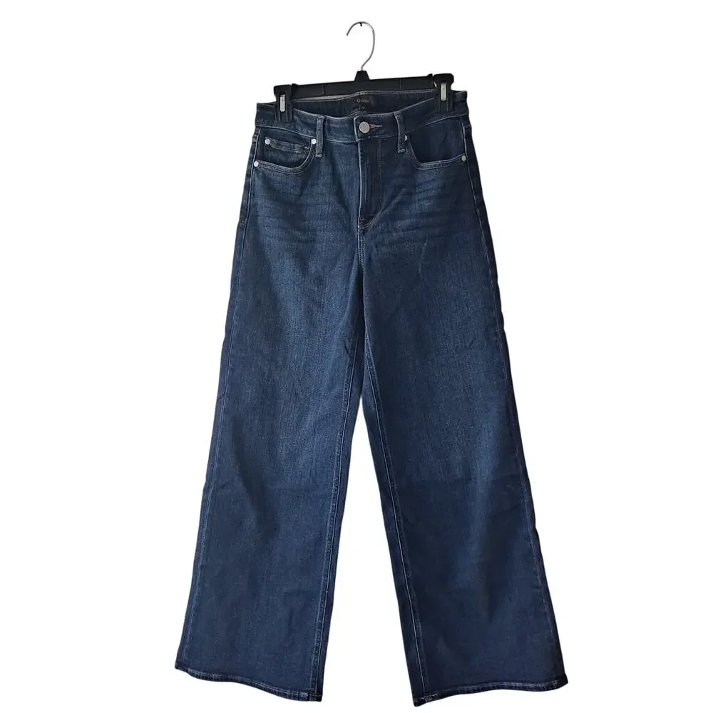 NWOT Bella Stretch Wide Leg Jeans High Rise Denim Midnight Blue Women's Size 29